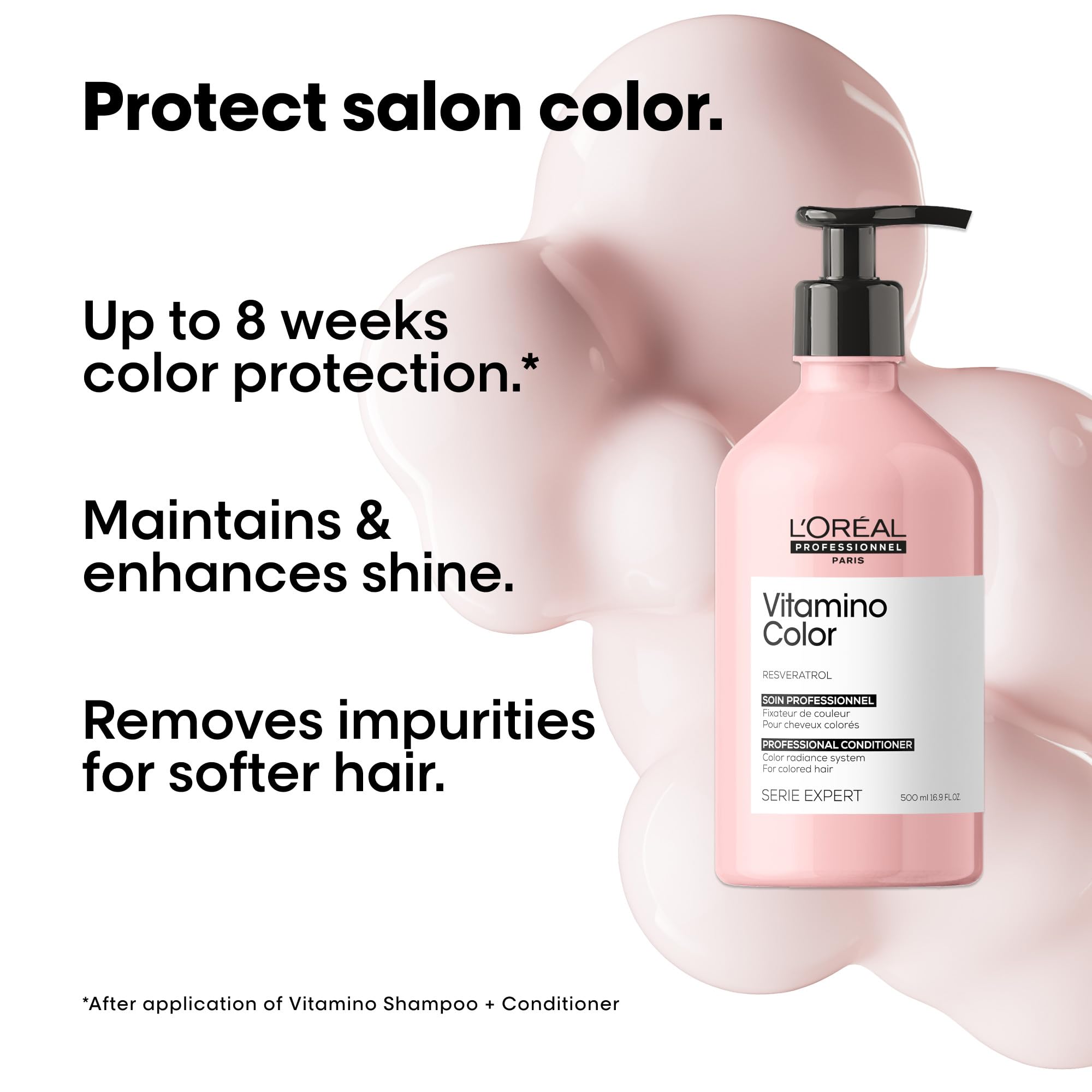 L'Oreal Professionnel Vitamino Color Conditioner - Protects & Preserves Hair Color, Ehances Shine & Vibrancy and Moisturizes & Detangles